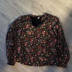 Old Navy Black Floral Blouse